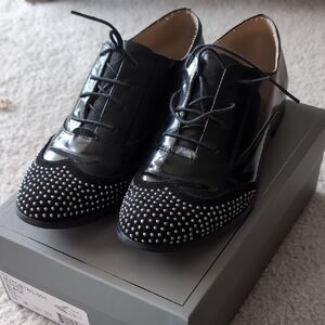 BCBG Black Studded Women's Oxford Shoes